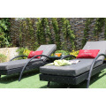 Luxo Poly Rattan Resistente a UV Sun Lounger Resort Jardim Outdoor Furniture